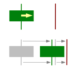 An icon pushing a line segment